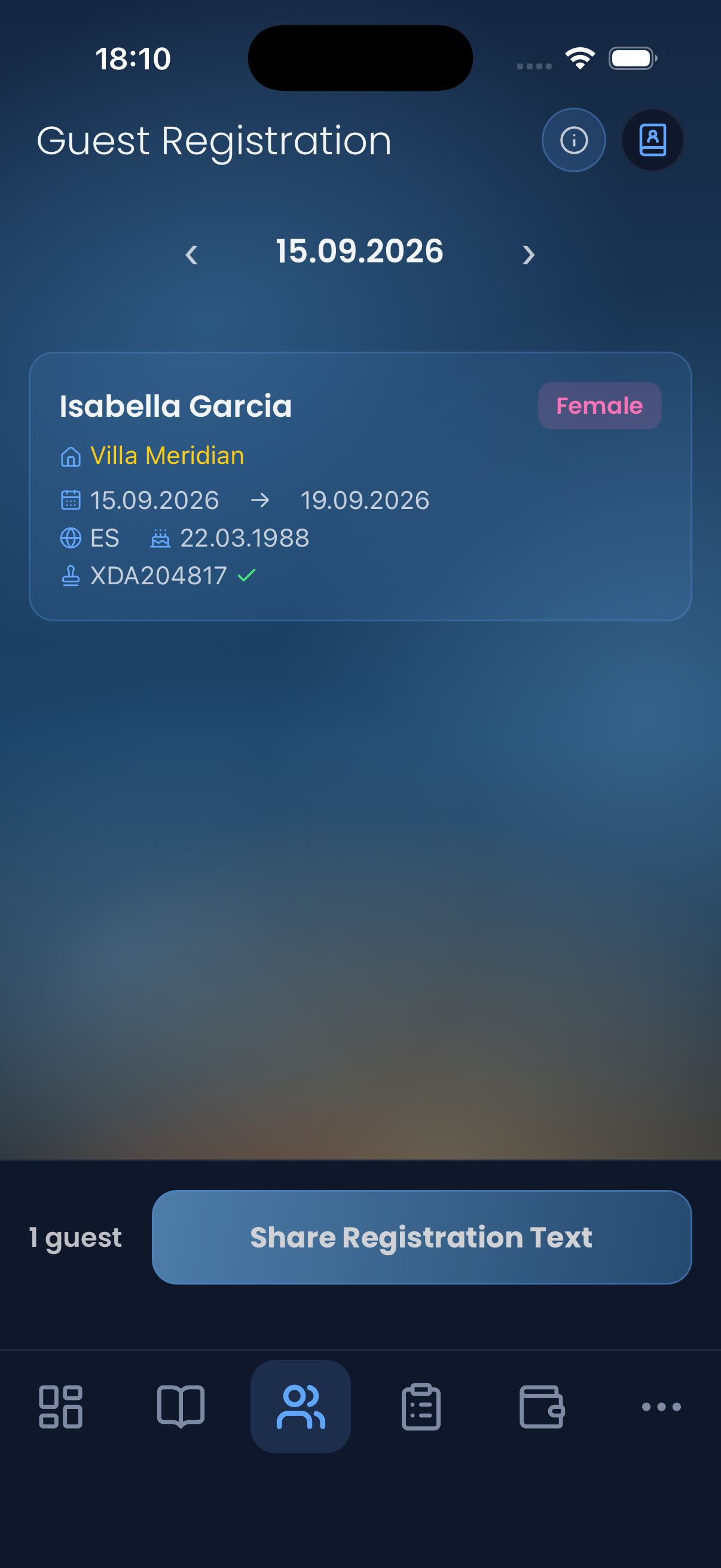 Guest registration